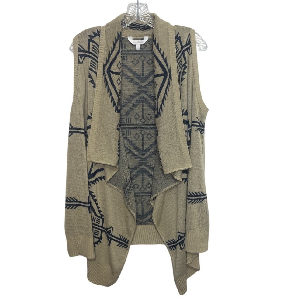 Charming Charlie Aztec Print Open Front Sweater V… - image 1